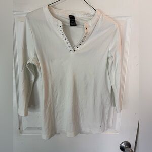 Olsen 3/4 sleeve tee, size small(6) - white